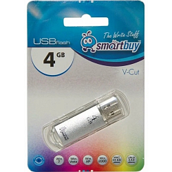 USB  4Gb Smart Buy V-Cut Silver