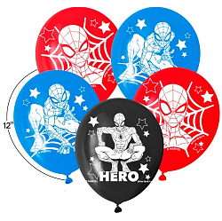 Шар воздушный латексный 12" «Человек-паук», 5 шт. 5358309