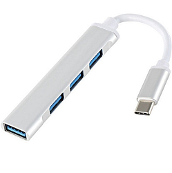 USB-Хаб Dream QC07 4USB 0.2 м на Type-C серый (181498)