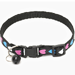 Ошейник двухслойный с фастексом "Сердечки" 30 х 1 см, чёрный