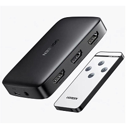 Свитч-переключатель UGREEN 3HDMI 1.4, черный, 4K@30HZ (80125)