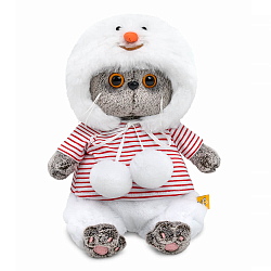 Мягкая игрушка Кот Басик baby в костюмчике "Снеговик" , 20 см (BB-162)