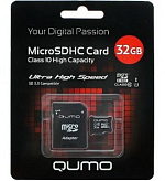 Micro SD 32Gb Qumo Class 10 с адаптером