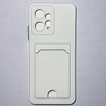 Силиконовый чехол BUTTON для Xiaomi Redmi NOTE 12 _4G (2023) белый , с карманом для пластик карт