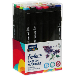 Маркеры для скетчинга двусторонние Mazari Fantasia, 24 цвета, Main colors 5164620