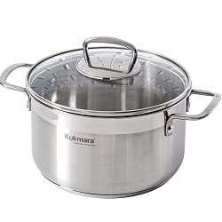 Кастрюля 3.5л KUKMARA ORN-CA3520G линии "ORION" со стеклянной крышкой