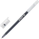 Ручка гелевая STAFF "EVERYDAY", ЧЕРНАЯ, дл письма 1000 м, игол узел 0,5 мм, 143673