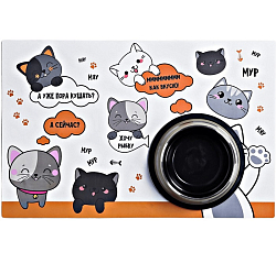 Коврик под миску «Хочу рыбку» 43х28 см