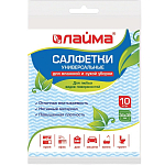 Салфетки ВИСКОЗНЫЕ универсальные MEGA 34х38см КОМПЛЕКТ 10шт 50г/м2 рисунок ВОЛНА LAIMA К4119, 605499
