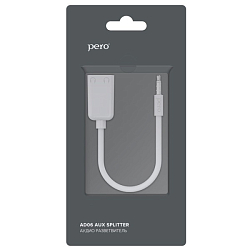 Разветвитель Jack 3.5 <--< 2*Jack 3.5 PERO AD06 белый
