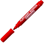 Маркер для флипчарта КРАСНЫЙ CENTROPEN, НЕПРОПИТЫВАЮЩИЙ, круглый наконечник, 2,5 мм, 8550,ш/к 15416