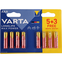 Элемент питания VARTA LR03 LONGLIFE MAX POWER BL-8 (5+3) (8/160)