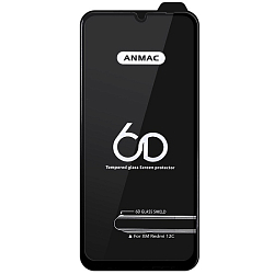 Противоударное стекло 6D ANMAC для Xiaomi Redmi 12C черное, Арт.1137450
