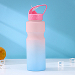 Бутылка с трубочкой Доляна «Градиент», 700 мл, 25×7×8 см, цвет МИКС