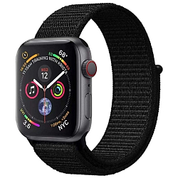 Нейлоновый ремешок для Apple Watch 42/44/45mm чёрный