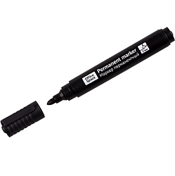 Маркер перманентный черный, пулевидный, 3мм OfficeSpace "8004А" пулевидный, с клипом арт.265705