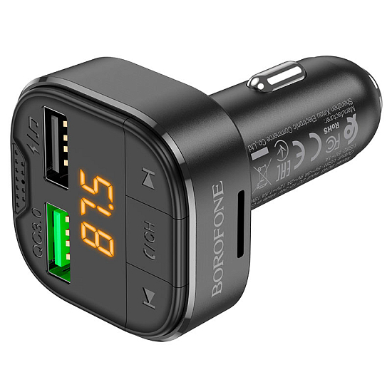 FM-модулятор BOROFONE BC43, Flash, чёрный