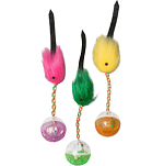 Шар-погремушка с хвостиком, микс цветов 1013597