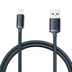 Кабель USB <--> Lightning  1.2м BASEUS Crystal Shine Series черный (CAJY000001)