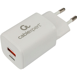 Сетевое ЗУ 1USB/1Type-C CABLEXPERT MP3A-PC-42, белый, 30Вт GaN, QC3.0