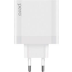 Сетевое ЗУ 1USB/1Type-C PERO TC15 белый, QC3.0, PD, 65W