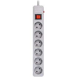 Сетевой фильтр  3.0м SMARTBUY SBSP-6-30-G, серый, 6 розеток,  16А, без з/ш, с з/к, ПВС 3x1.0