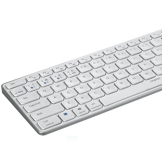 Клавиатура БП Rapoo E9700M USB, Bluetooth/Радиоканал, белый (14516)