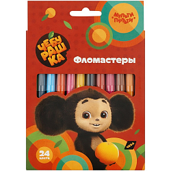 Фломастеры Мульти-Пульти "Чебурашка", 24цв., смываемые, картон, европодвес ФЛЧБ_53016