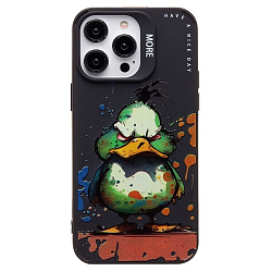 Задняя накладка SC335 для iPhone 14 Pro Max (утка) (black)
