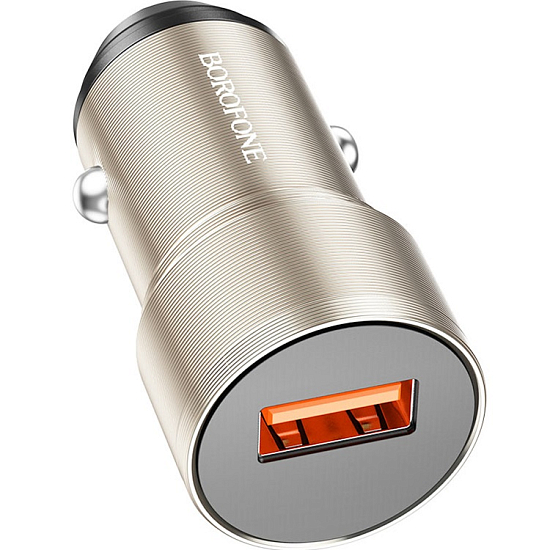 Авто ЗУ 1USB BOROFONE BZ19A, Wisdom, золотой