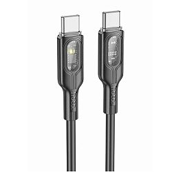 Кабель USB <--> Lightning  1.2м HOCO U120 Transparent Explore, чёрный