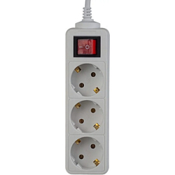 Сетевой удлинитель 1.8м PERFEO POWERMATE, белый, 3 розетки, с кнопкой (PF-PM-3/1,8-W)10А