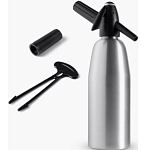 Сифон для газирования воды и напитков, 1л., серебристый + набор