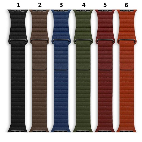 Силиконовый ремешок ISA для Apple Watch 38mm PU Leather