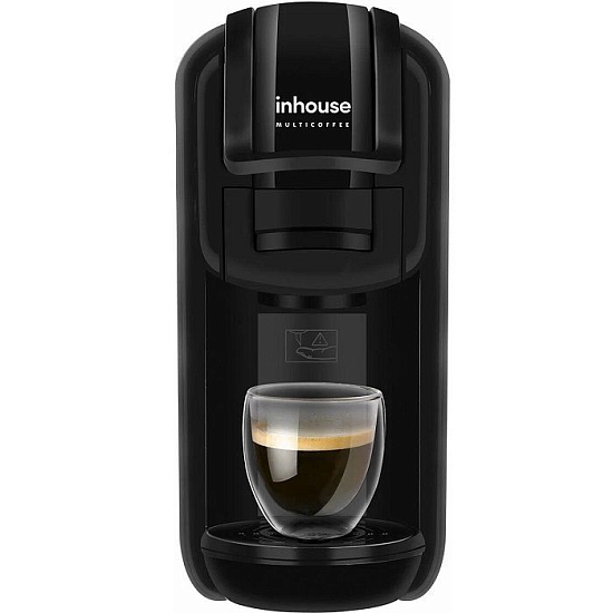 Кофемашина капсульная и рожковая inhouse Multicoffee ICM1908 2в1 (Nespresso/молотый кофе), черная