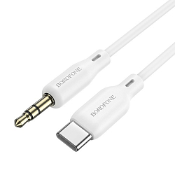Кабель Jack 3.5 <--> Type-C  1.0м BOROFONE BL18 белый