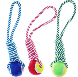 Игрушка канатная плетёная с мячом, до 130 г, до 33 см, микс цветов 3679616
