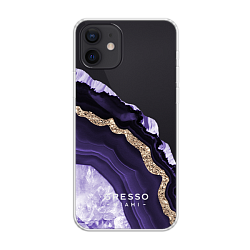 Задняя накладка GRESSO для iPhone 12. Коллекция "Drama Queen". Модель "Ultraviolet Agate"