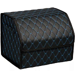 Органайзер автомобильный FOR CARS 3D 50*30*30 черный/синяя нить/черный кант, экокожа,  2-й ромб