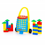 Забавная тележка + конструктор "Беби" (38 элементов)