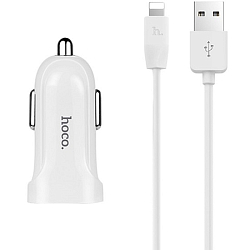 Автомобильное зарядное устройство HOCO Z2 2USB 1.5A белый