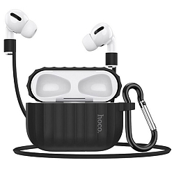 Силиконовый чехол HOCO для Airpods Pro, чёрный, WB20, Fenix
