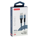 Кабель USB <--> Type-C  1.2м MAVERICK Textile & Metall, C3, серый