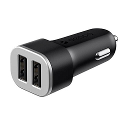 Авто ЗУ 2USB 2.4A DEPPA Ultra, черный (11282)