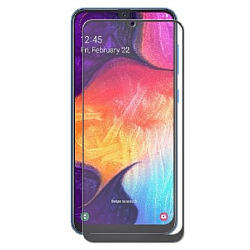 Противоударное стекло 5D ZIBELINOTG для Samsung A50 (A505) черное