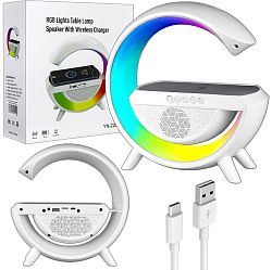 Беспроводная RGB смарт колонка-лампа YN-2209 белая