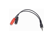 Разветвитель Jack 3.5 <--< 2*Jack 3.5  0.2м CABLEXPERT CCA-417 черный