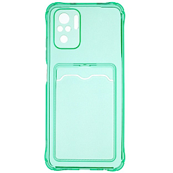 Задняя накладка ZIBELINO Silicone Card Holder Case для Xiaomi Redmi Note 10/10S (мятный) защита камеры