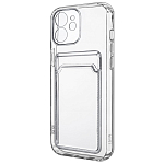 Силиконовый чехол Clear Card для iPhone 11 прозрачный с карманом для пластиковых карт