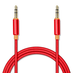 Кабель Jack 3.5 <--> Jack 3.5  1.0м JETACCESS JA-AC02 в оплётке, красный